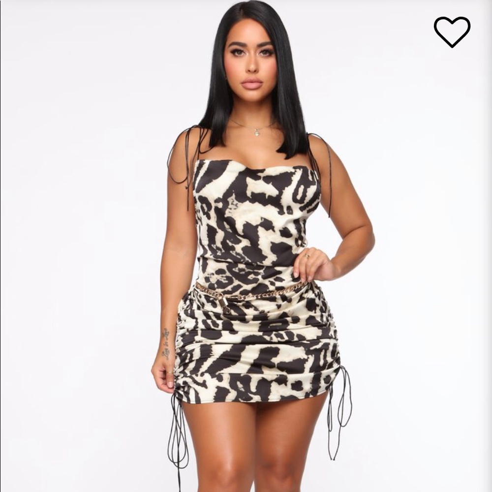 FASHION NOVA Paw At My Strings Leopard Slip Dress